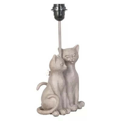 Lampenfuß zwei Katzen grau ca. 18 x 17 x 36 cm E27 Max. 60W