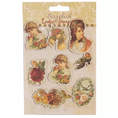 Clayre & Eef Sticker mit Blumen- und Frauenmotiven