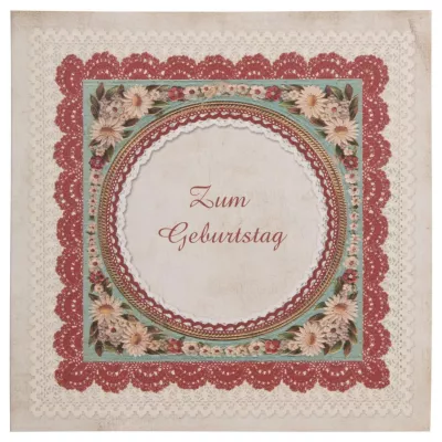 Postkarte (Zum Geburtstag) 13.5x13.5 cm