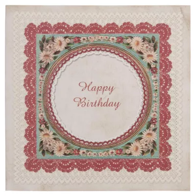 Postkarte (Happy Birthday) 13,5x13.5 cm