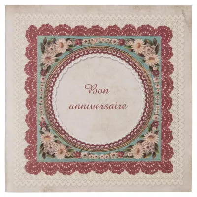 Postkarte (Bon anniversaire) 13,5x13.5 cm