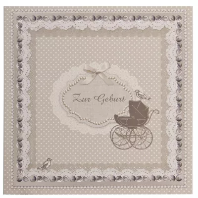 Postkarte (Zur Geburt) 13.5x13.5 cm