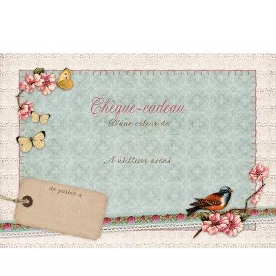 Clayre & Eef Cheque-cadeau avec enveloppe 15x10 cm