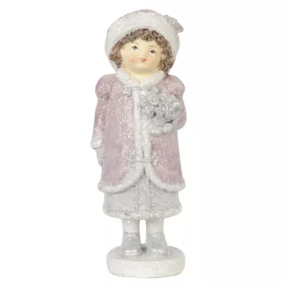 Clayre & Eef Deko Kind-Figur rosa/weiss