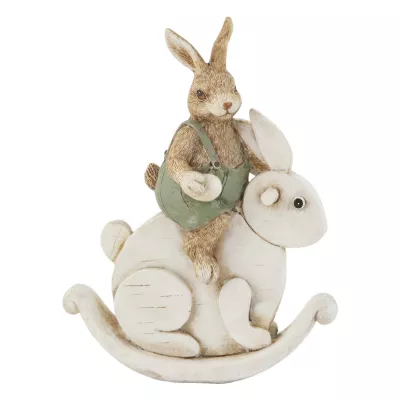 Deko Dekoration Figur Kaninchen Osterhase Hase auf Hase sitzend ca. 16 cm