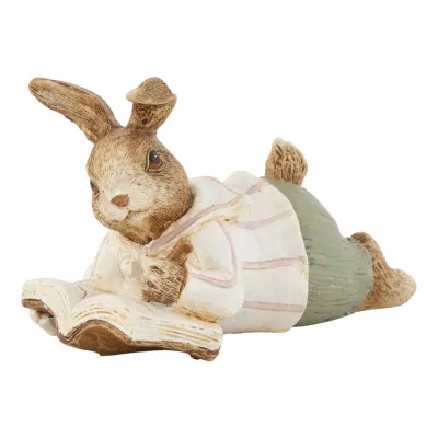 Deko Dekoration Figur Kaninchen Osterhase Hase Buch ca. 11 cm