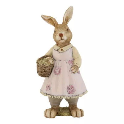 Deko Dekoration Figur Kaninchen Osterhase Hase Korb Körbchen ca. 22 cm