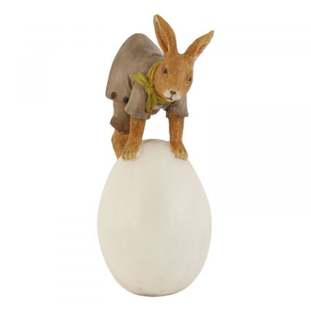 Deko Dekoration Figur Kaninchen Osterhase Hase mit Ei ca. 17 cm