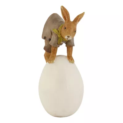 Deko Dekoration Figur Kaninchen Osterhase Hase mit Ei ca. 17 cm