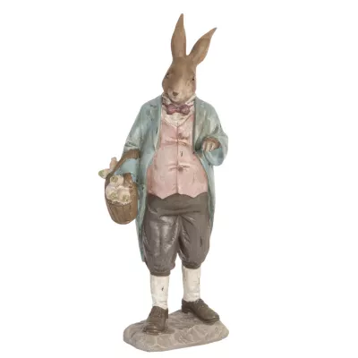 Clayre & Eef Figur Kaninchen Osterhase Hase Korb Körbchen ca. 11 x 8 x 27 cm