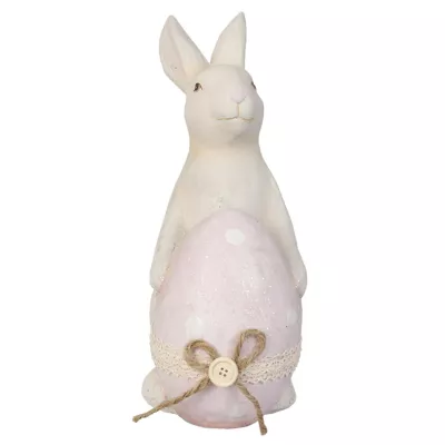 Clayre & Eef Dekoration Figur Osterhase Hase Ei ca. 22 x 13 x 33 cm