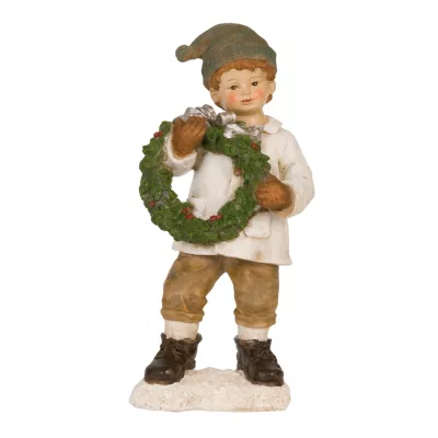 Clayre & Eef Dekofigur Junge with garland 22 cm