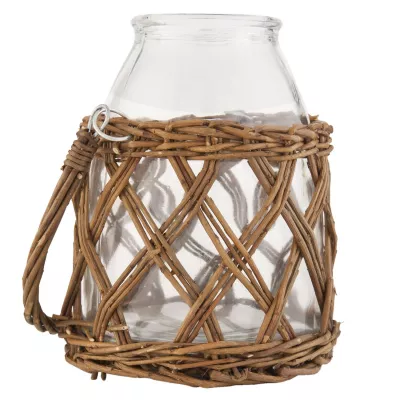 Clayre & Eef Vorratsglas Flaschenhalter Rattan ca. Ø 16 x 19 cm