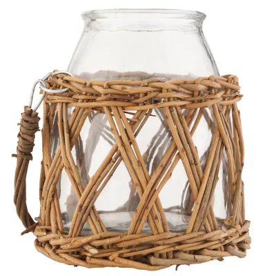 Clayre & Eef Vorratsglas Flaschenhalter Rattan ca. Ø 14 x 17 cm