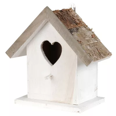Clayre & Eef Vogelhaus Weiß ca. 21 x 18 cm