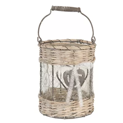 Clayre & Eef Schönes Windlicht-Körbchen Ø15*20cm