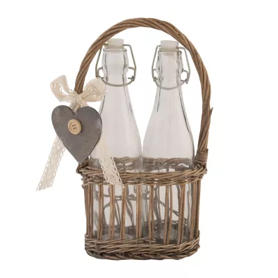 Clayre & Eef Mand met flesje (2) 18x10x33 cm
