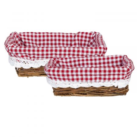 Clayre & Eef Cutlerybasket (2) 19x14x6/16x11x5 cm