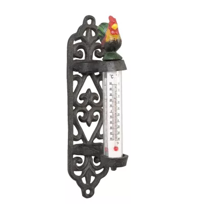 Clayre & Eef Thermometer Hahn bunt ca. 20 x 8 x 5 cm