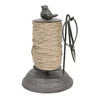 Clayre & Eef Spule aus Gusseisen mit Schnur und Schere