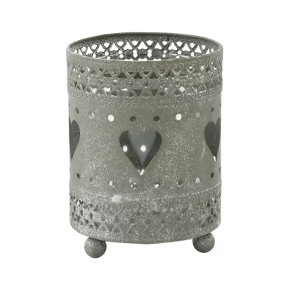 Clayre & Eef Schönes Windlicht "Herz" Ø7*9cm