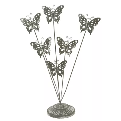 Clayre & Eef Fotohalter Schmetterlinge Grau ca. 35 x 9 cm