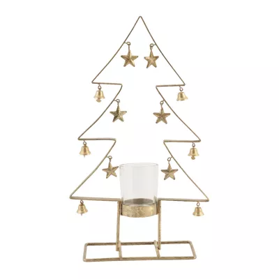 Clayre & Eef Teelichthalter "Tannenbaum" gold 20*7*34cm