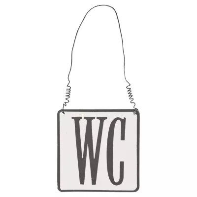 Clayre & Eef Metallschild WC 8 x 9 cm