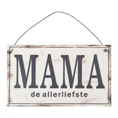 Clayre & Eef Textschild Schild Spruch MAMA de allerliefste ca. 17 x 10 cm