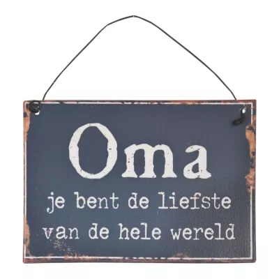Clayre & Eef Textschild 13x9 cm