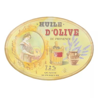 Clayre & Eef Schild Wandschild HUILE D`OLIVE oval ca. 32 x 23 cm