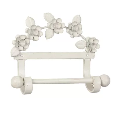 Clayre & Eef Toilettenpapierhalter Blumen weiß ca. 20 x 6 x 18 cm