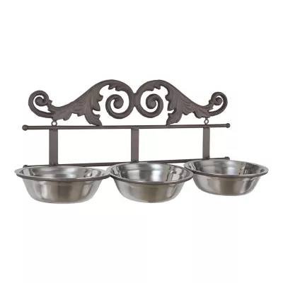Clayre & Eef Fressnapf mit drei Schälchen Wandanbringung ca. 52x18 x19cm