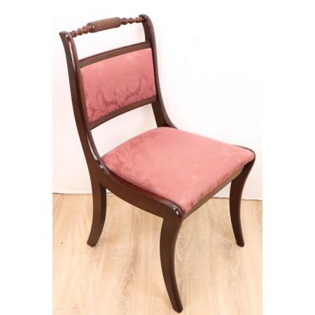 6er Set antike Stühle aus Mahagoni mit Polstern, Regency Style, ca. 19. Jh.