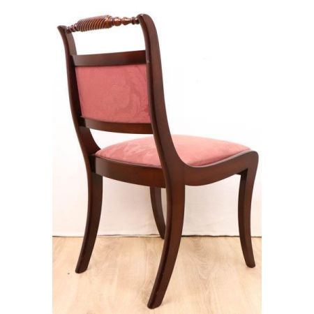 6er Set antike Stühle aus Mahagoni mit Polstern, Regency Style, ca. 19. Jh.