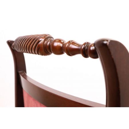 6er Set antike Stühle aus Mahagoni mit Polstern, Regency Style, ca. 19. Jh.