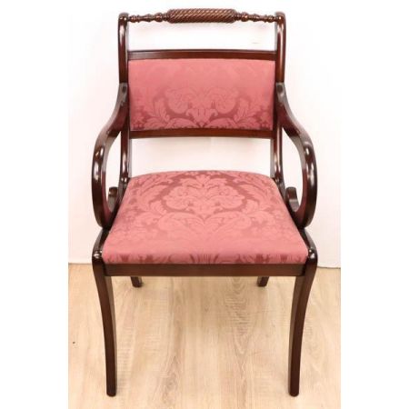 6er Set antike Stühle aus Mahagoni mit Polstern, Regency Style, ca. 19. Jh.