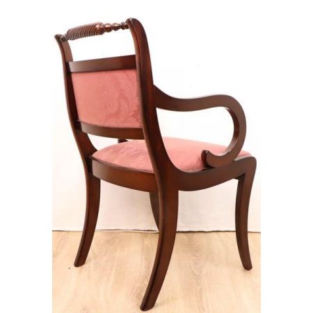 6er Set antike Stühle aus Mahagoni mit Polstern, Regency Style, ca. 19. Jh.