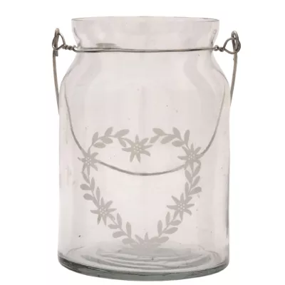 Clayre & Eef Windlicht "Herz" 12*8 cm