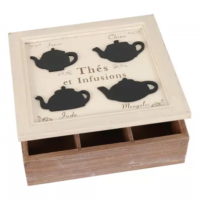 Clayre & Eef Nostalgische Holz Teedose 