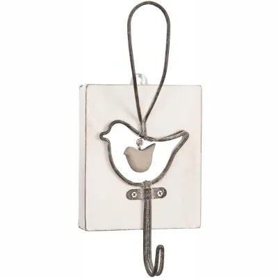Haken Vogel weiß ca. 19 x 8 cm