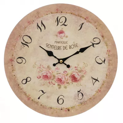 Clayre & Eef Wanduhr "Senteurs de Rose Marseille" Ø 29 cm