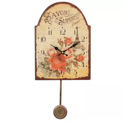 Clayre & Eef Wanduhr "Savons Superfins Paris" 25 x 35 cm