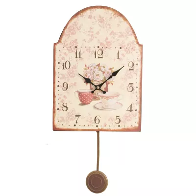 Clayre & Eef Wanduhr "Tea-Time" 25 x 35 cm