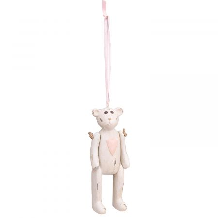 Clayre & Eef Kleiner Teddybär Aufhänger beige