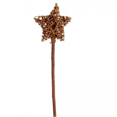 Clayre & Eef Gartendeko STERN aus Rattan dunkel 10*30 cm