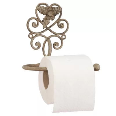 Clayre & Eef Toilettenpapierhalter Metall Blütenverzierung Landhaus- Stil 17 x 11 x 15 cm
