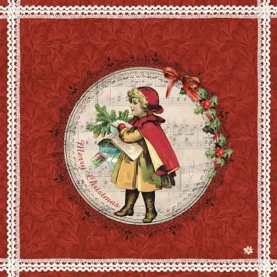 Clayre & Eef 20 Papierservietten Merry Christmas Rot ca. 33 x 33 cm