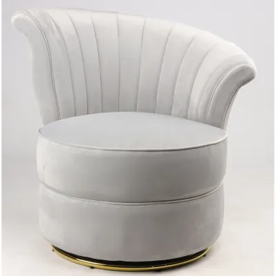 Samt Sessel-grau mit Drehfunktion