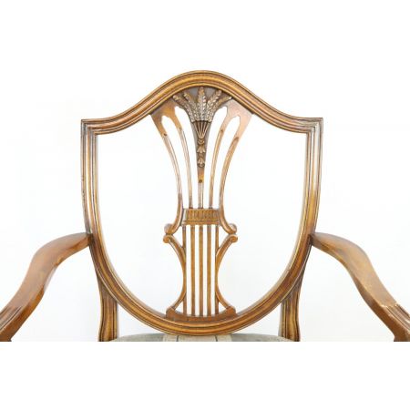 8er Set antike englische Stühle im Hepplewhite Stil, Mahagoni, ca. 19 Jh.